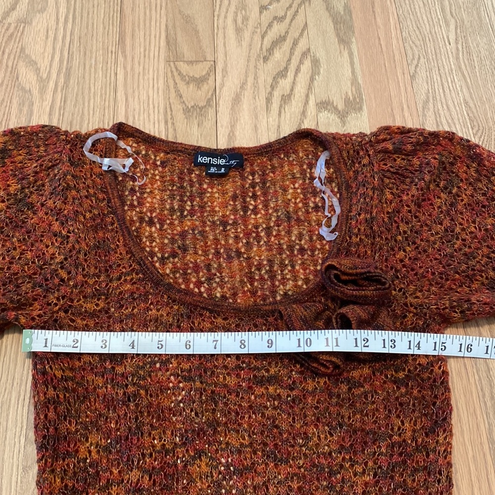 Kensie Pretty M Brown & Red Scoop Neck Tunic - Picture 11 of 13